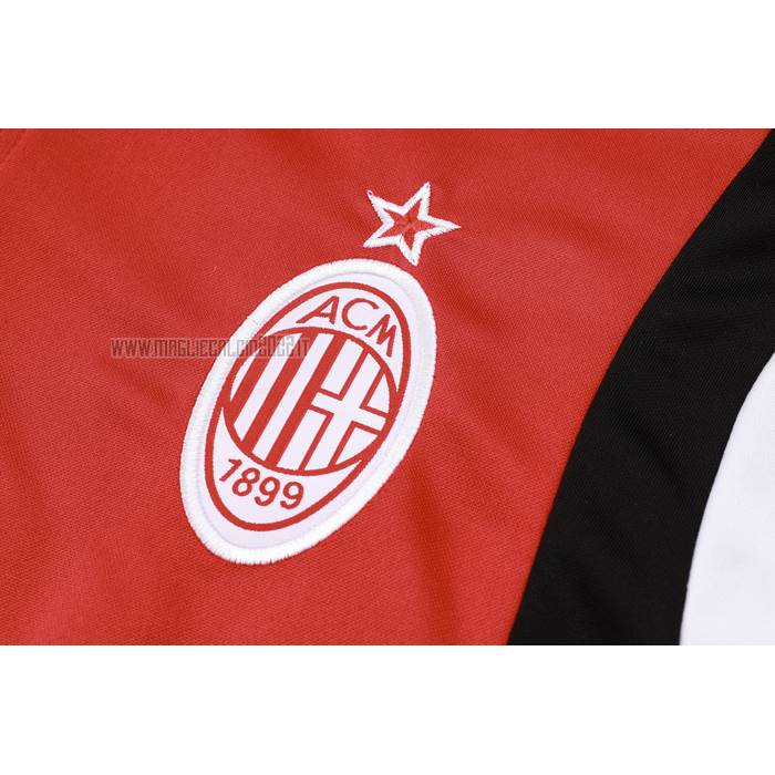 Tuta da Track de Felpa del Milan 2023-2024 Rosso y Blanco